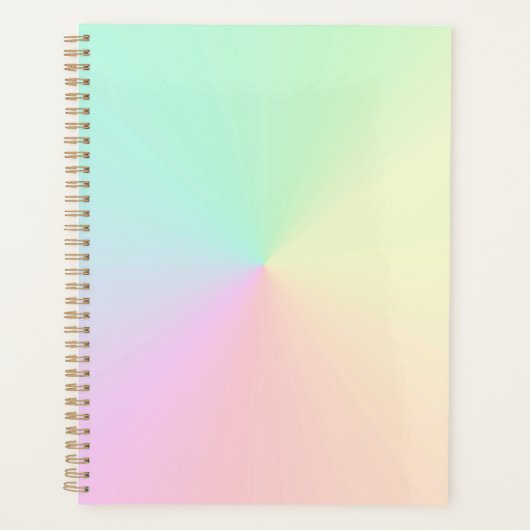 GeMuteerde gradiënt Ombre regenboogpasta esthetisc Planner (Voorkant)