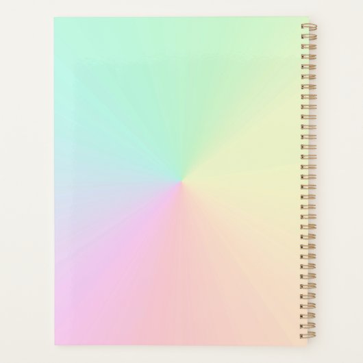 GeMuteerde gradiënt Ombre regenboogpasta esthetisc Planner (Achterkant)