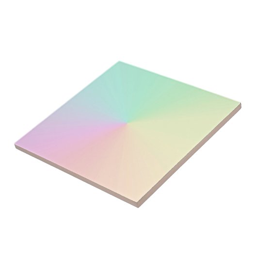 GeMuteerde gradiënt Ombre regenboogpasta esthetisc Tegeltje (Zijkant)