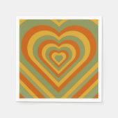 Gemuteerde groene Groovy Retro gelaagd hart Servet (Voorkant)