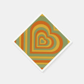 Gemuteerde groene Groovy Retro gelaagd hart Servet (Hoek)