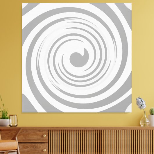 Gemuteerde moderne cirkels in grijze canvas afdruk (Insitu (Woonkamer))