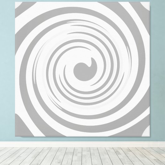 Gemuteerde moderne cirkels in grijze canvas afdruk (Insitu (Houten vloer))