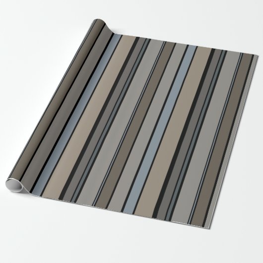 Gemuteerde moderne stripes cadeaupapier (Uitgerold)