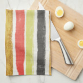 Gemuteerde multigekleurde strepen voor penselen theedoek (Quarter Fold)