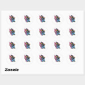 Gemuteerde vrienden ronde sticker (Vel)