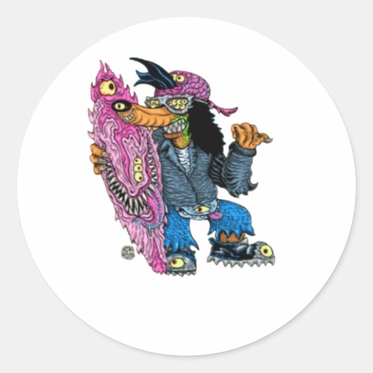 Gemuteerde vrienden ronde sticker (Voorkant)