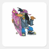 Gemuteerde vrienden vierkante sticker (Voorkant)