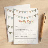 Gemutst pastel bunting baby shower RSVP insert