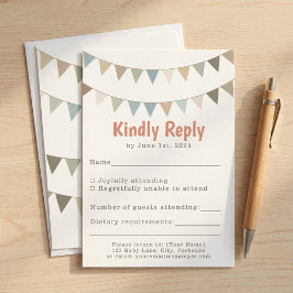 Gemutst pastel bunting baby shower RSVP insert