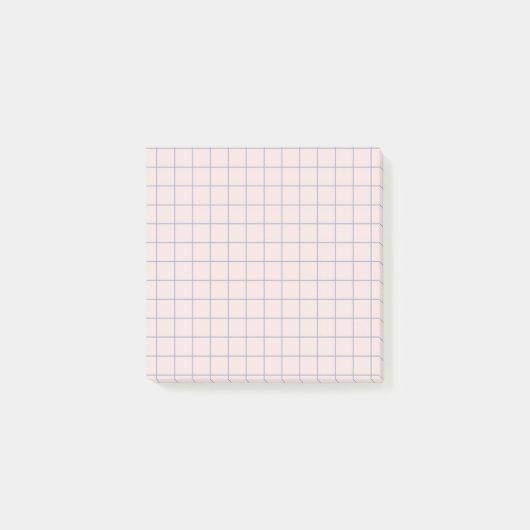 Gemutst Roze Geruit Patroon Zacht Raster Ontwerp Post-it® Notes (Voorkant)