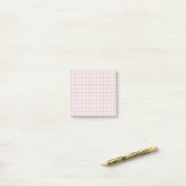 Gemutst Roze Geruit Patroon Zacht Raster Ontwerp Post-it® Notes (Op bureau)