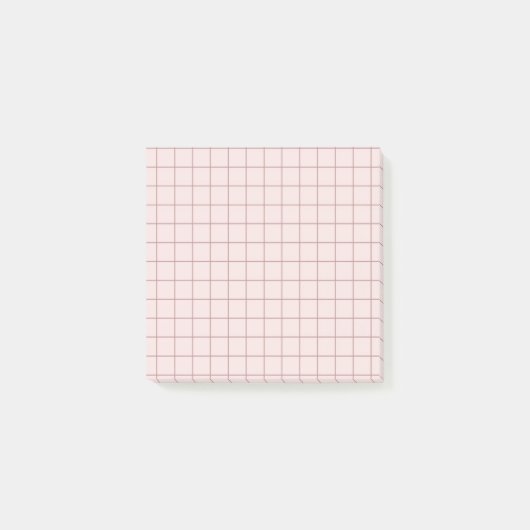 Gemutst Roze Geruit Patroon Zacht Raster Ontwerp Post-it® Notes (Voorkant)