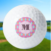Gemutste roze preppy argyle aangepaste monogram da golfballen
