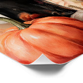 Gemutte bloemen Thanksgiving Square Bar Menu Poste Perfect Poster (Hoek)