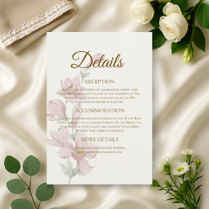 Gemutte Blush Magnolia Wedding Details Kaart