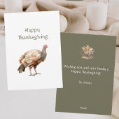 Gemutte Groen Bruin Turkije Watercolour Thanksgivi Feestdagenkaart