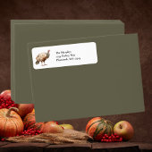 Gemutte Groen Bruin Turkije Watercolour Thanksgivi Feestdagenkaart