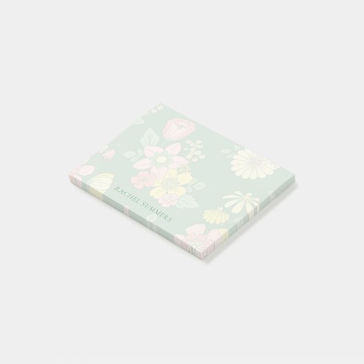 Gemutte moderne Boho Bloemen Kleurrijk Post-it® Notes (Schuin)