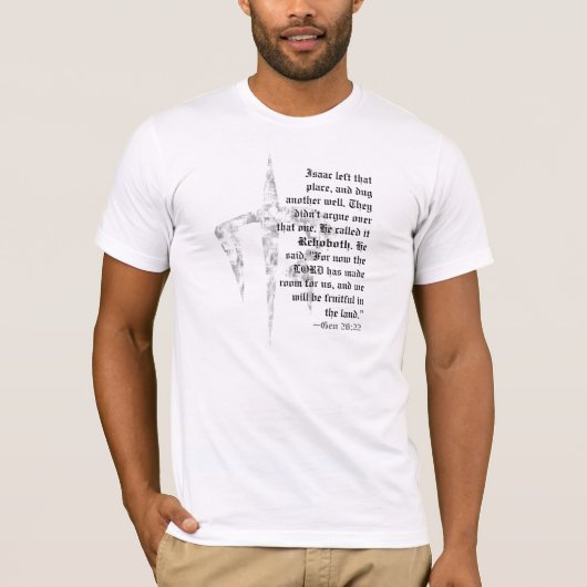 Gen 26:22 Bella Canvas T-Shirt (uitgerust) (Voorkant)