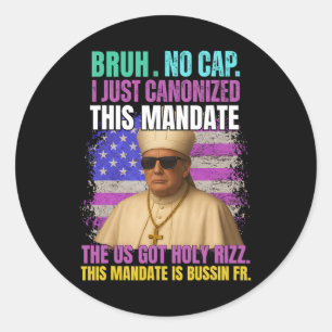 Gen A Slang Trump als paus van de Vaticaanse Kerk Ronde Sticker