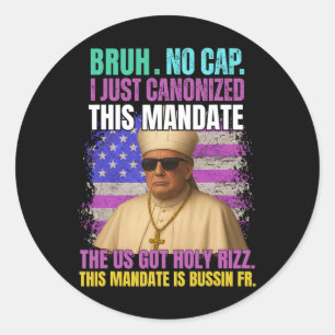 Gen A Slang Trump als paus van de Vaticaanse Kerk Ronde Sticker