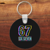 Gen Alpha Six Seven 6 7 Meme  Sleutelhanger (Voorkant)