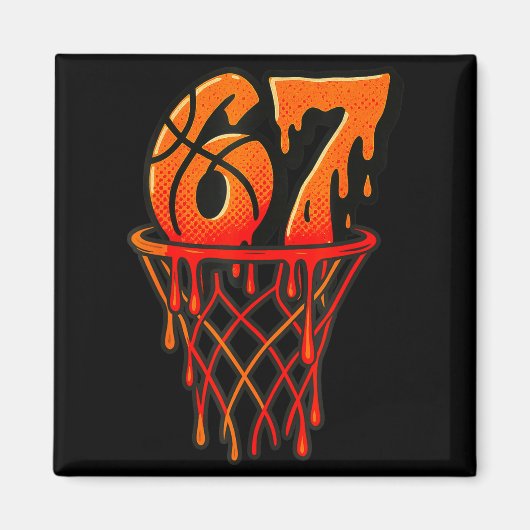 Gen Alpha Slang Kids 67 Basketball Ice Cream Drip  Magneet (Voorkant)