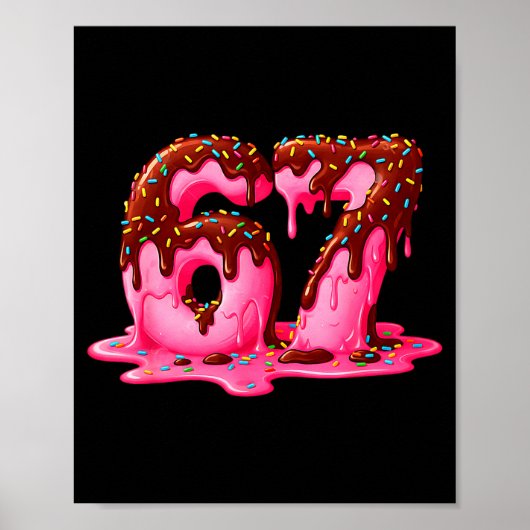 Gen Alpha Slang Kids 67 Ice Cream Drip Six Seven  Poster (Voorkant)