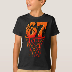 Gen Alpha Slang Kinderen 67 Basketbal Ijs Drip T-shirt