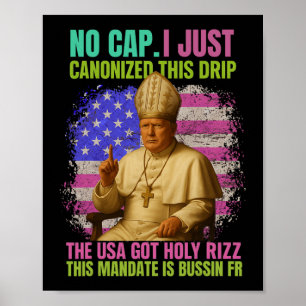 Gen Alpha Slang Trump als Vaticaanse Kerk Paus Rep Poster