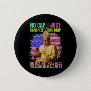 Gen Alpha Slang Trump als Vaticaanse Kerk Paus Rep Ronde Button 5,7 Cm