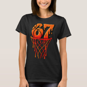 Gen Alpha-slangkinderen 67 Basketbal Ijs Drip T-shirt
