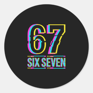 Gen Alpha Zes Zeven 6 7 Meme Ronde Sticker