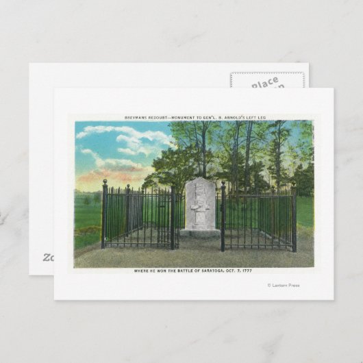 Gen. Benedict Arnold's linkerpoot monument Briefkaart (Voorkant / Achterkant)
