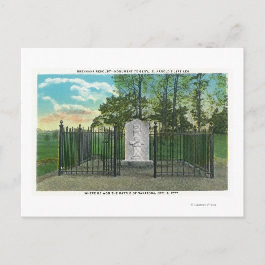 Gen. Benedict Arnold's linkerpoot monument Briefkaart (Voorkant)