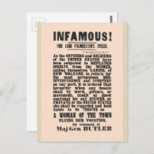 gen Butler New Orleans, burgeroorlog Briefkaart (Voorkant / Achterkant)