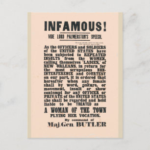 gen Butler New Orleans, burgeroorlog Briefkaart