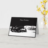 Gen Coupe achterste schot - Auto thema Verjaardag  Kaart (Gele Bloem)