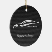 Gen Coupe White Brushack met faux koolstofvezel Keramisch Ornament (Rechts)