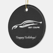 Gen Coupe White Brushack met faux koolstofvezel Keramisch Ornament (Links)