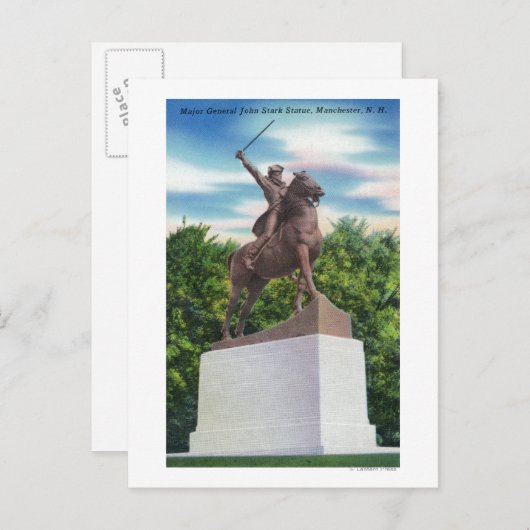 Gen. John Stark Statue Uitzicht Briefkaart (Voorkant / Achterkant)