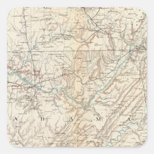 Gen. kaart XIV Vierkante Sticker (Voorkant)