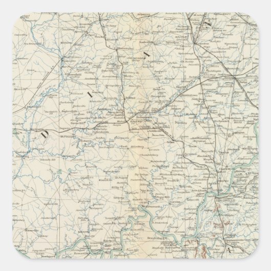 Gen. kaart XVI Vierkante Sticker (Voorkant)