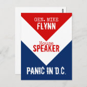Gen Mike Flynn Voorzitter van het House Panic in D Briefkaart (Voorkant / Achterkant)