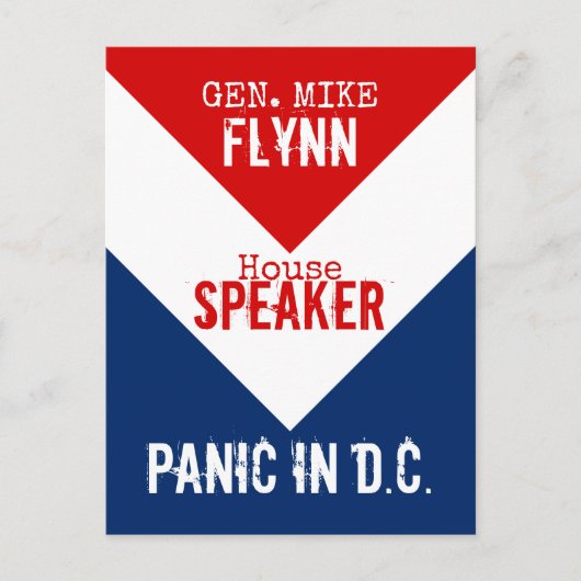 Gen Mike Flynn Voorzitter van het House Panic in D Briefkaart (Voorkant)