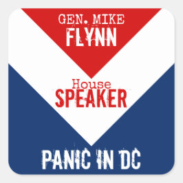 Gen Mike Flynn Voorzitter van het House Panic in D Vierkante Sticker