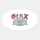 Gen X 1969 Ovale Sticker (Voorkant)