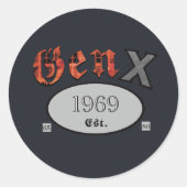 Gen X 1969 Ronde Sticker (Voorkant)