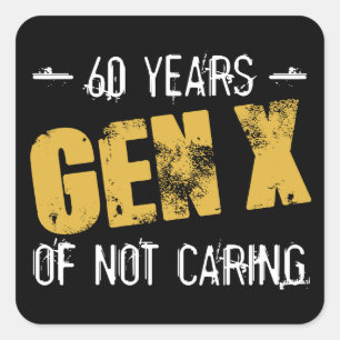 Gen X 60 verjaardag Vierkante Sticker
